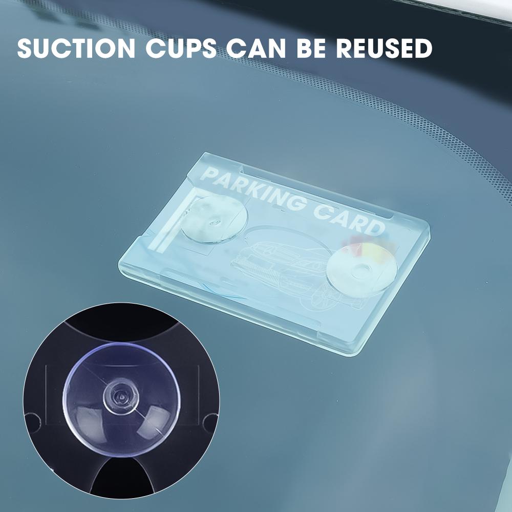 1-10pcs Car Windshield Parking ID Transparent Protective Card Holder Auto Cards Holders Tickets Suction Cup Clip Fastener Clips