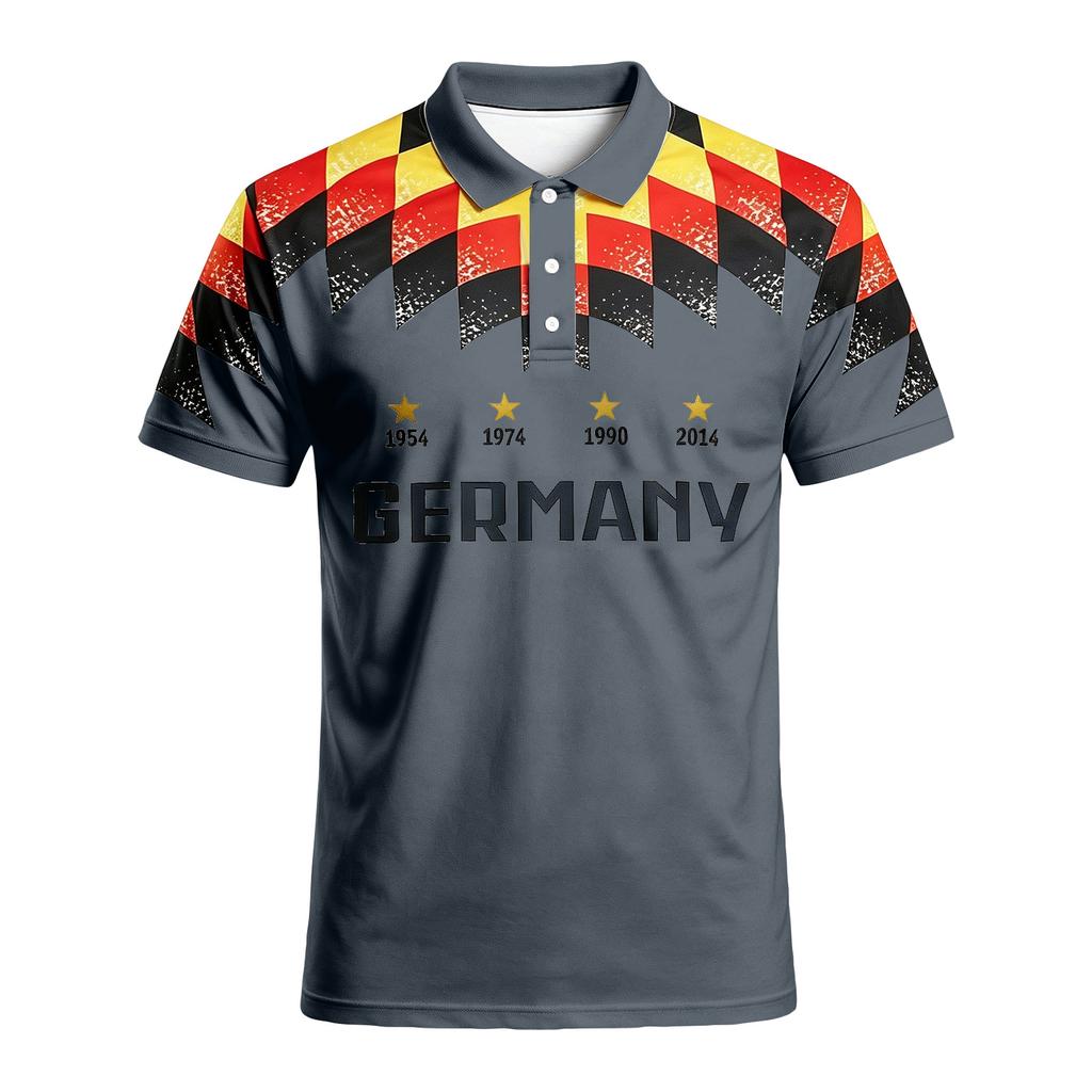 Men's Short Sleeve Polo Shirt Button Down Collar Casual Fit Lightweight Breathable Fabric Classic Pattern Design Summer Wear
