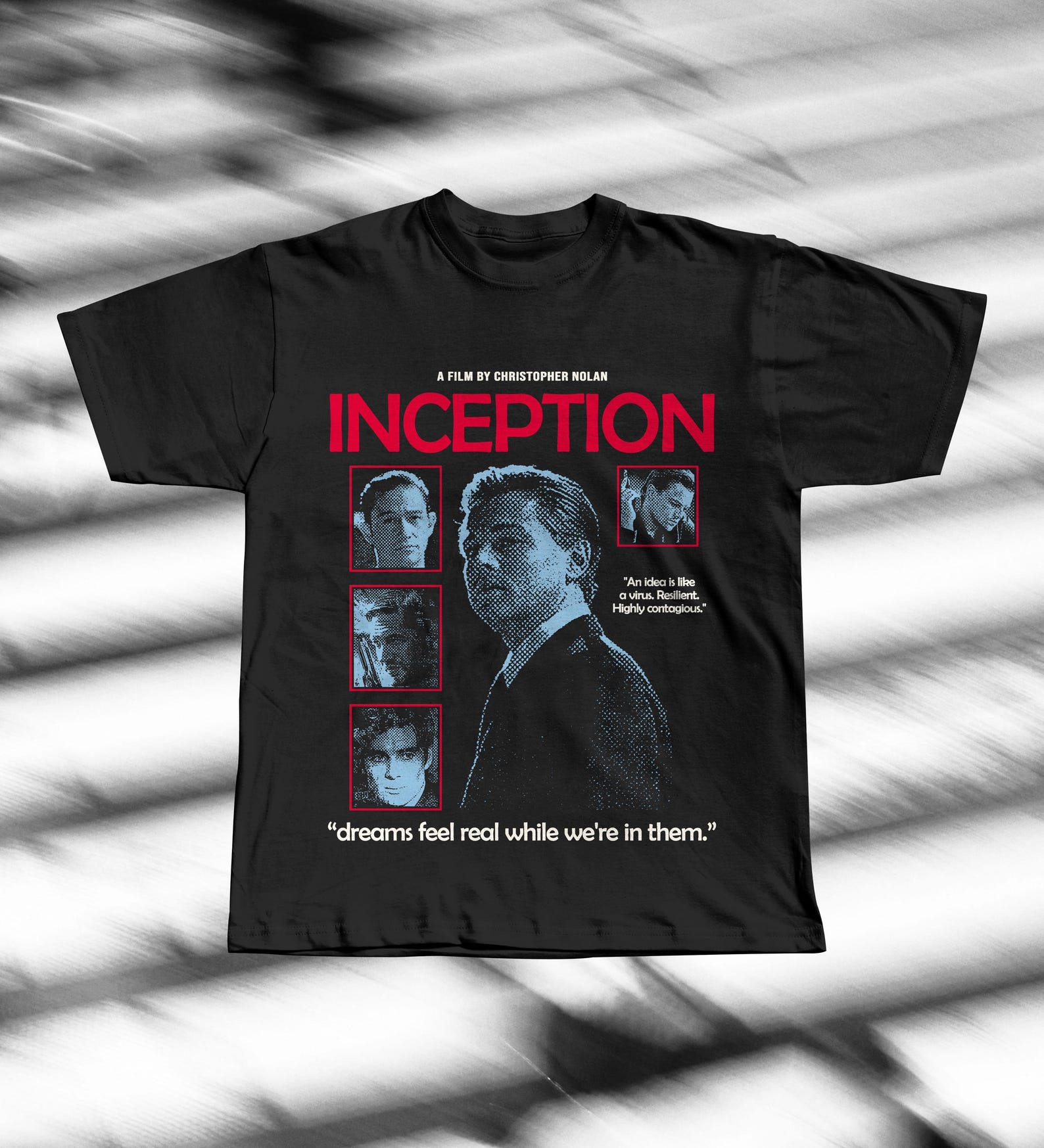 Inception Film T-Shirt, Christopher Nolan Sci-Fi Movie Tee, Dream Heist Cinema M
