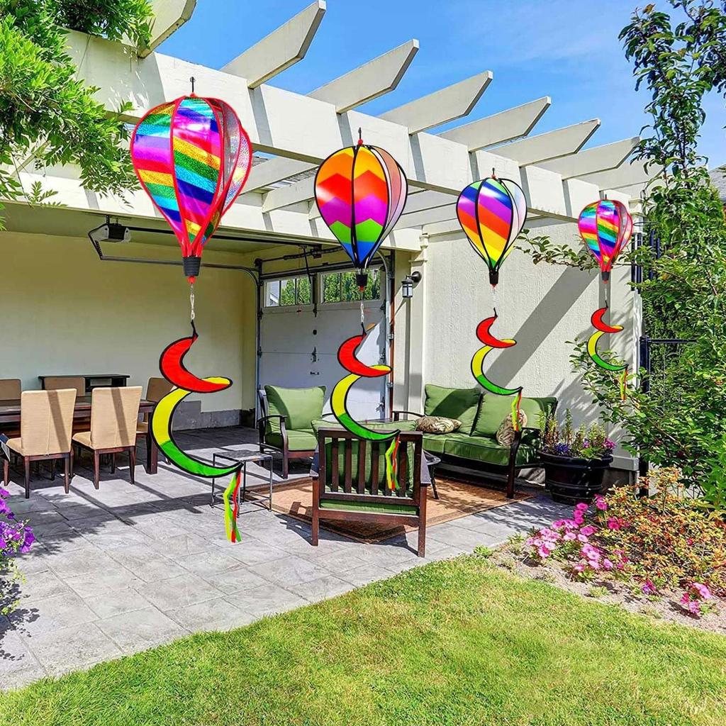 Hot Air Balloon Wind Spinners 3X Air Balloon Wind Spinner Windsock Ornament Outdoor Decoration For Yard Garden Patio Fences