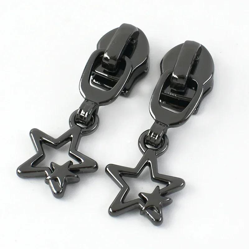 5/10/20Pcs Meetee 5# Zippers Slider Pullers for Nylon Zipper Tapes Sewing Zip Closure Heads Repair Kits Bag Garment Accessories