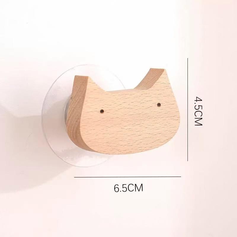 Wooden Wall Hook Cute Cartoon Solid Wood Heavy Duty Decorative Hanging Hook For Coat Hat Towel Entryway Bedroom Home Decor