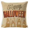 Halloween Pillow Pumpkin Little Witch Horror Cushion Linen Cushion Cover Holiday Party Pillow Cover Bed Backrest