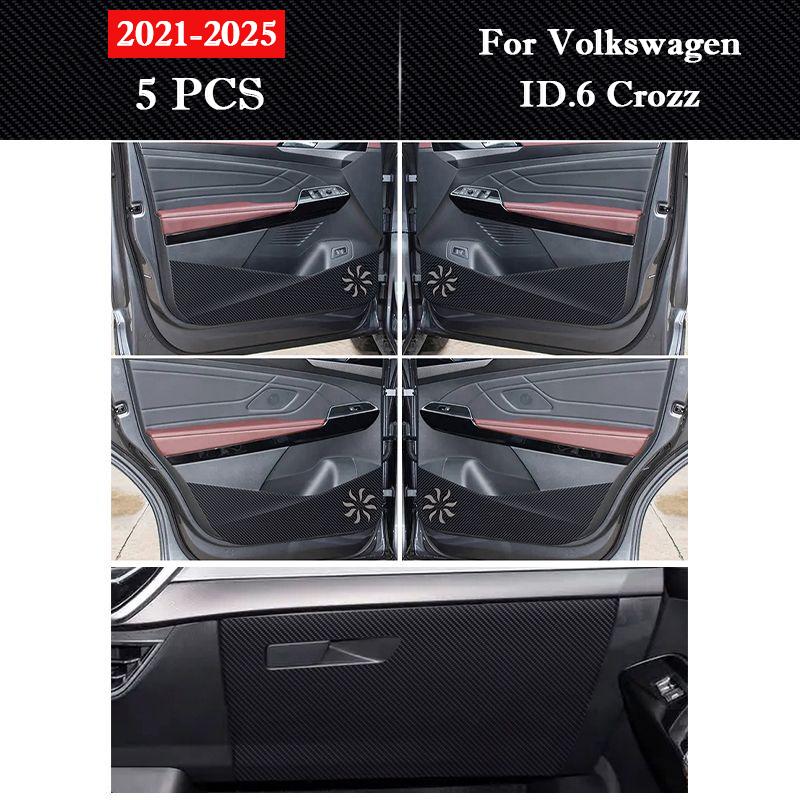 For Volkswagen ID.6 Crozz 2026-2026 Car Door Anti Kick Pad Protection Sticker Carbon Fiber Scratch Resistant Film Accessories