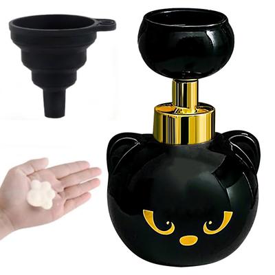 1/2Pcs Cat Paw Foam Soap Dispenser Black Kitty Themed Foaming Pump Bottle Automatic Soap Dispenser Hand Soap Pump