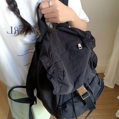 Nylon Backpack Design Sense Niche Spring Summer Commuter Schoolbag College Student Clamshell Backpack Female
