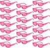 20 Pack Retro 90s Y2K Rectangular Sunglasses for Women - Small Frame Black Party Shades with UV Protection Bulk Set for Outdoor Casual Wear