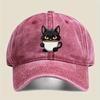 Unisex Baseballkappe im Retro-Stil, süßes Katzenbecher-Design, Hip-Hop, geeignet für Outdoor-Angeln und Reisen