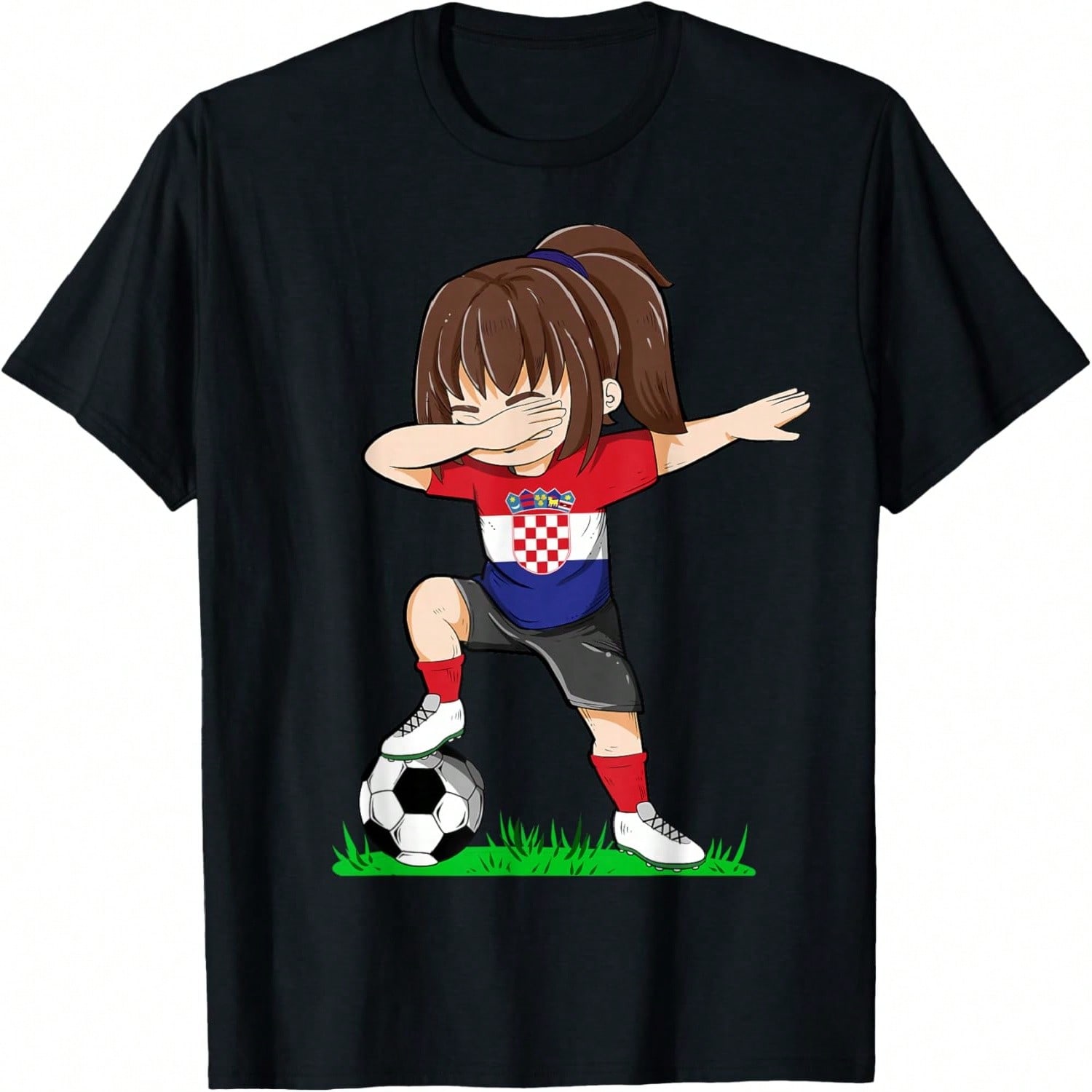 Soccer Croatia Jersey Shirt Croatian Flag Football Girls Dab T-Shirt S разноцветный