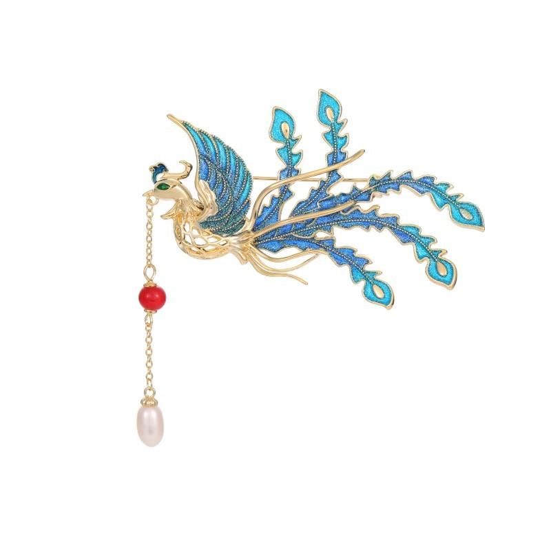 Auspicious Phoenix, High-end Female with Classical Temperament, Festive and Exquisite Brooch