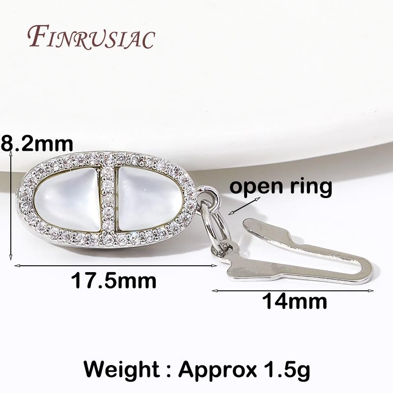 Pearl Necklace Connection Clasps 18K Gold Plated Zircon Shells Oval Hook Clasp Handmade DIY Jewelry Making Accessories