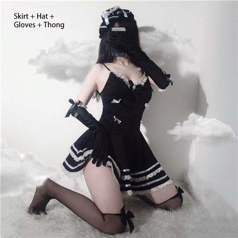 Maid Adult Lolita Uniform Costume Dress Set Women Sexy Cosplay Anime Outfit