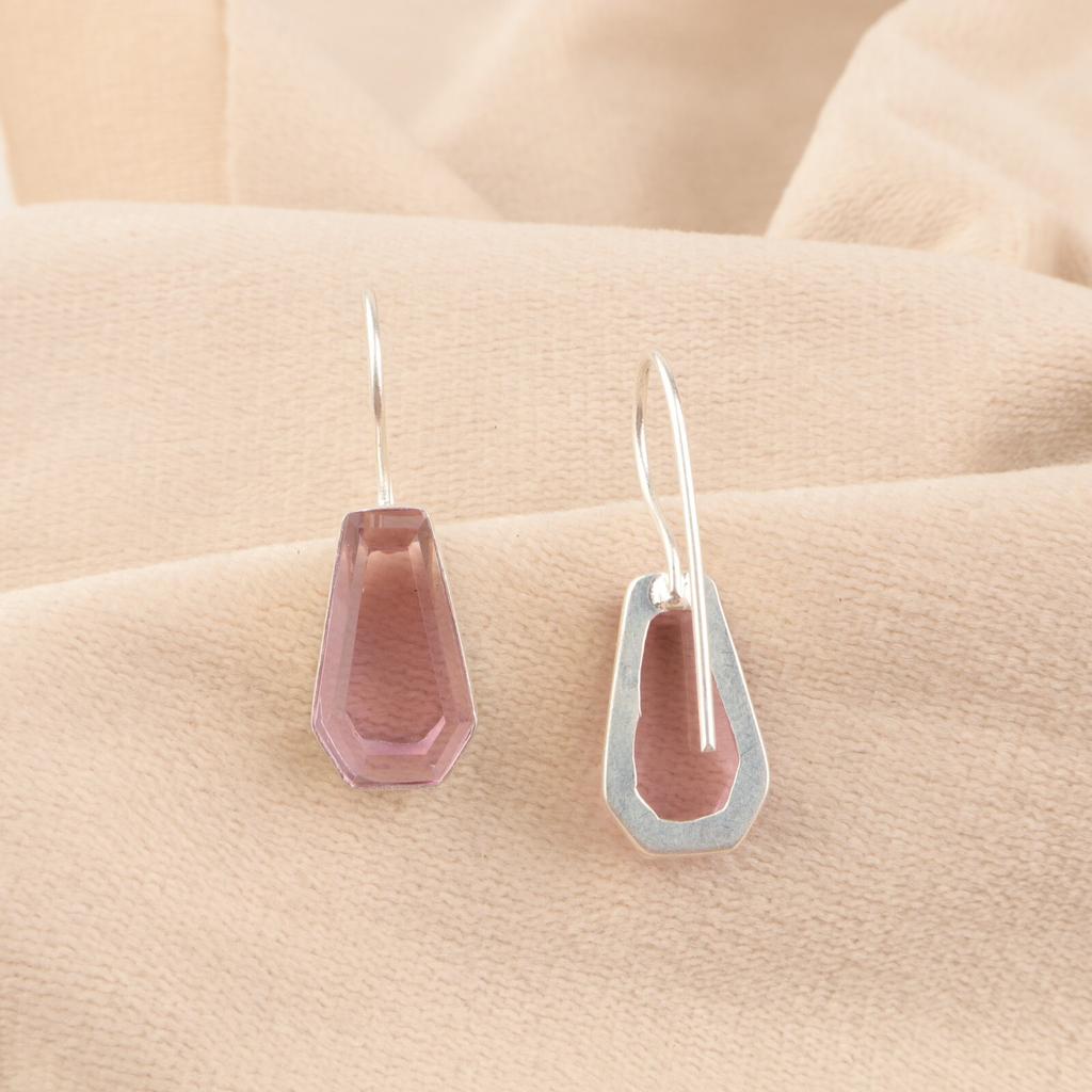 Morganite Gemstone 925 Sterling Silver Jewelry Handcrafted Dangle Earrings 1.26" EE-138-5