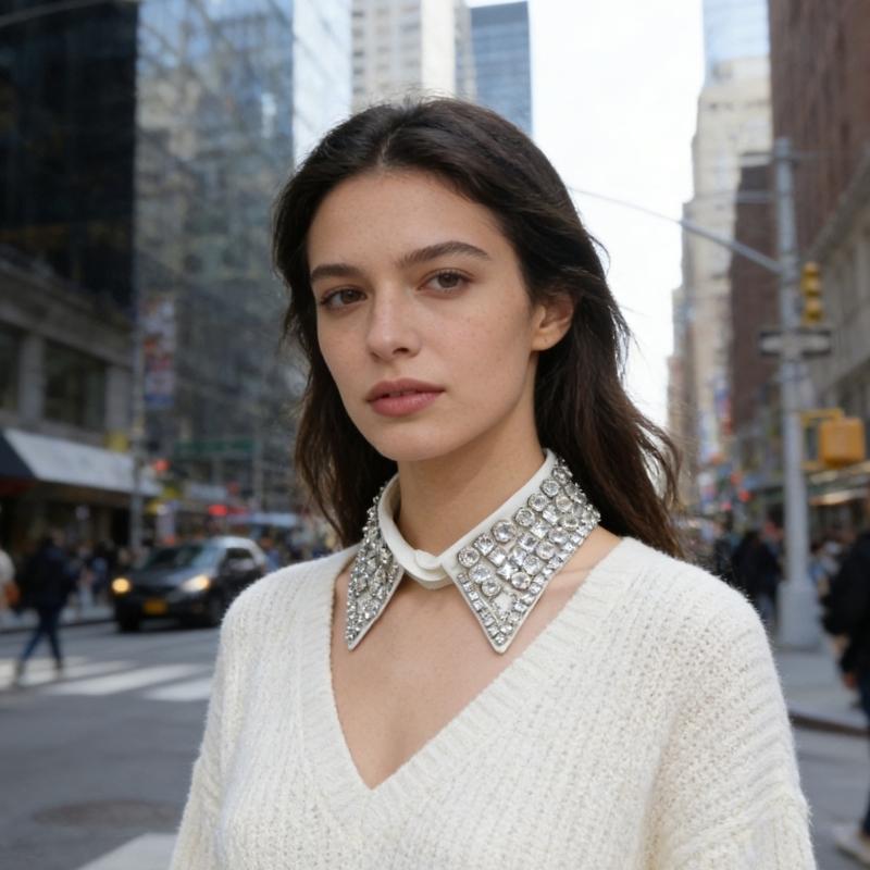 Fashion Beadwork Detachable Collar Removeable Faux Collar Easy Wear Neckwear for Women Various Occasion and Outfit