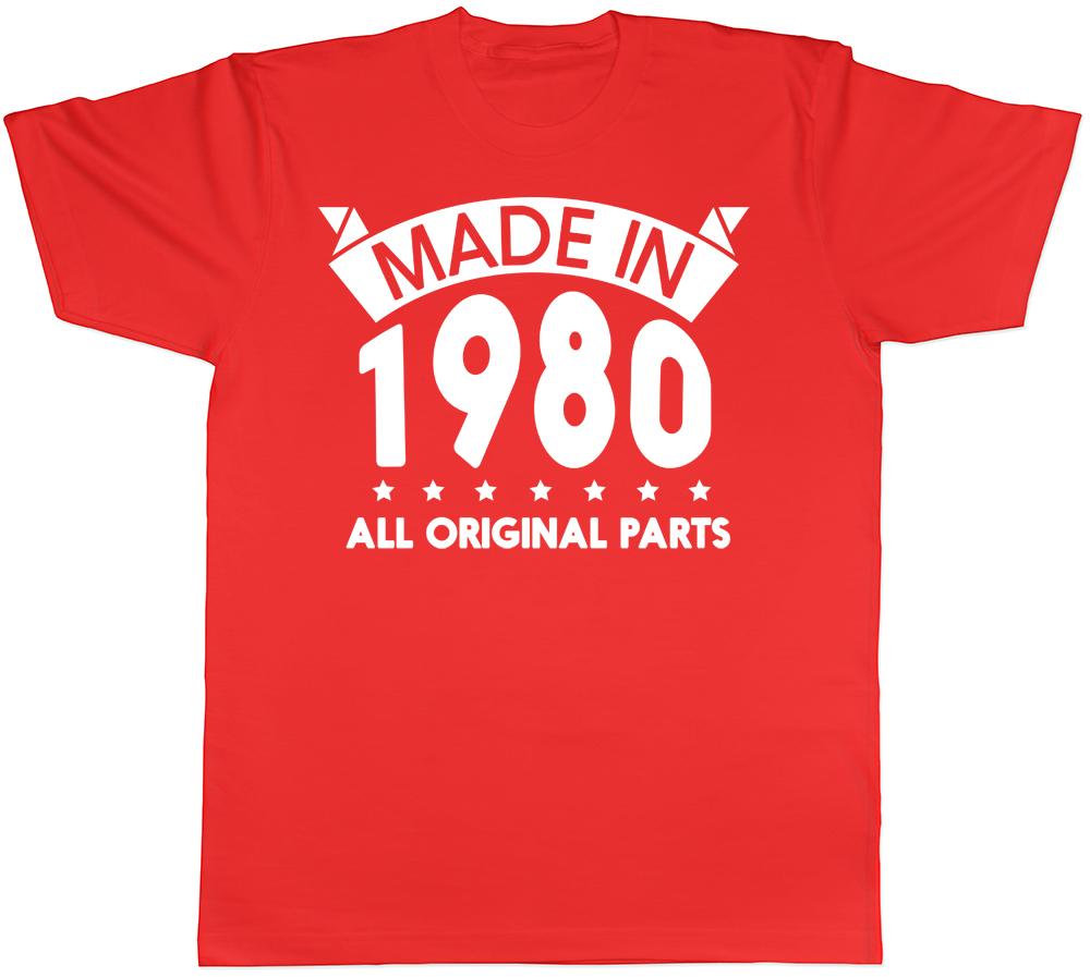 Made in 1980 All Original Parts Birthday Unisexs Short Sleeve TShirt S