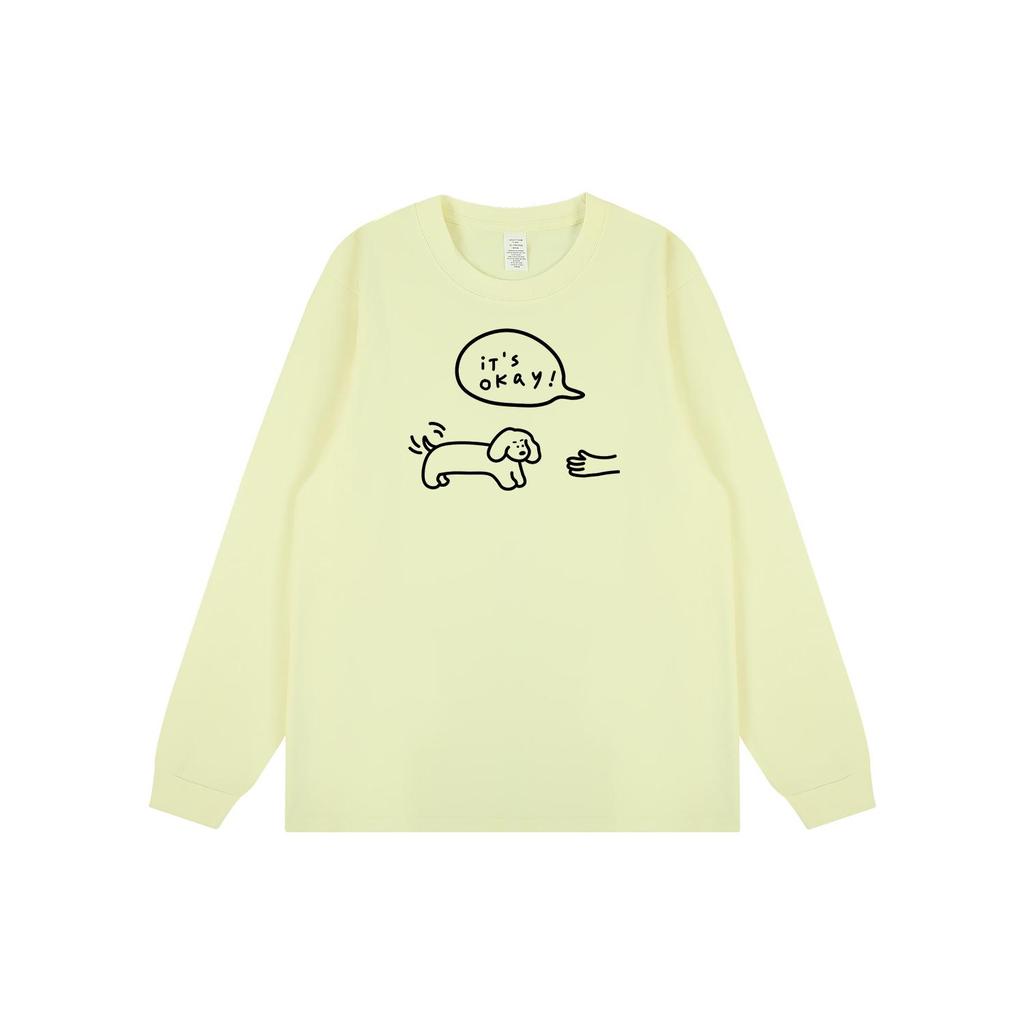 Trendy Cartoon Print Cotton Long Sleeve Unisex T-Shirt for Autumn/Winter