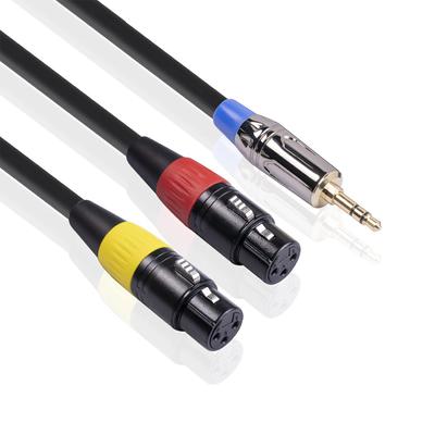 3.5mm Male To Dual XLR Female Stereo Microphone Audio Cable