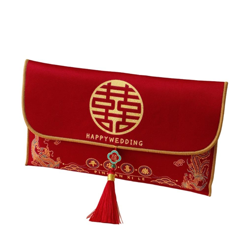 Brocade Cloth Tassel Brocade Red Envelope New Year Money Bag  Chinese Wedding
