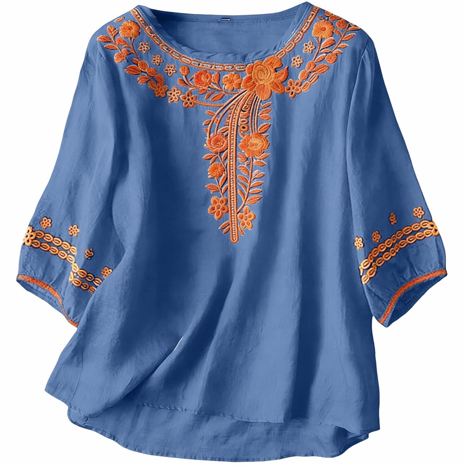 

Женская блузка Модная и повседневная футболка Топ M синий