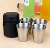 4/6Pcs/set Tainless Steel Shot Glass With Storage Bag  Outdoor Practical Travel Mini Cups Set For Whisky Wine Portable Drinking