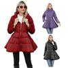 2025 Winter Women's Quilted Trench Coat, Stand Collar Slim Fit Cotton Coat with A-Line Hem, Thick Waist-Defining Parka for Cold Weather