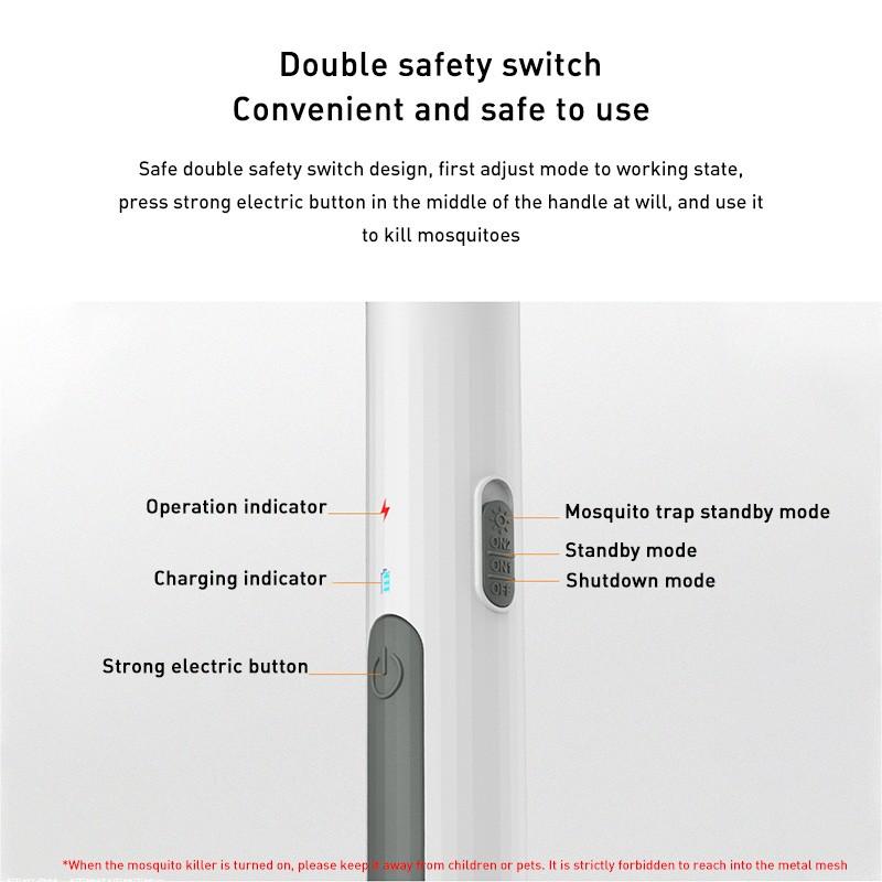 Electric Mosquito Killer USB Rechargeable Intelligent Fly Swatter Mosquito Trapper 2 In 1 Summer Fly Swatter Trap Flies Insect Killer Pest Control