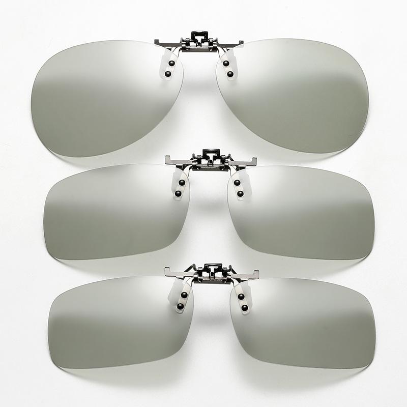 Lunettes de soleil métalliques relevées ultra-légères, Lunettes de soleil à clip polarisées carrées spécifiques pour conducteur et pêche