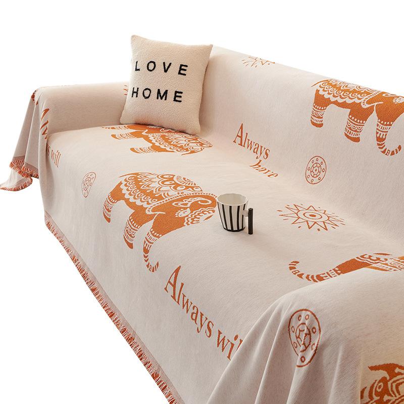 Cartoon Creative Elephant Sofa Towel Chenille Anti-Scratching Sofa Cover Cloth Dustproof Sofa Cover Universal Cover