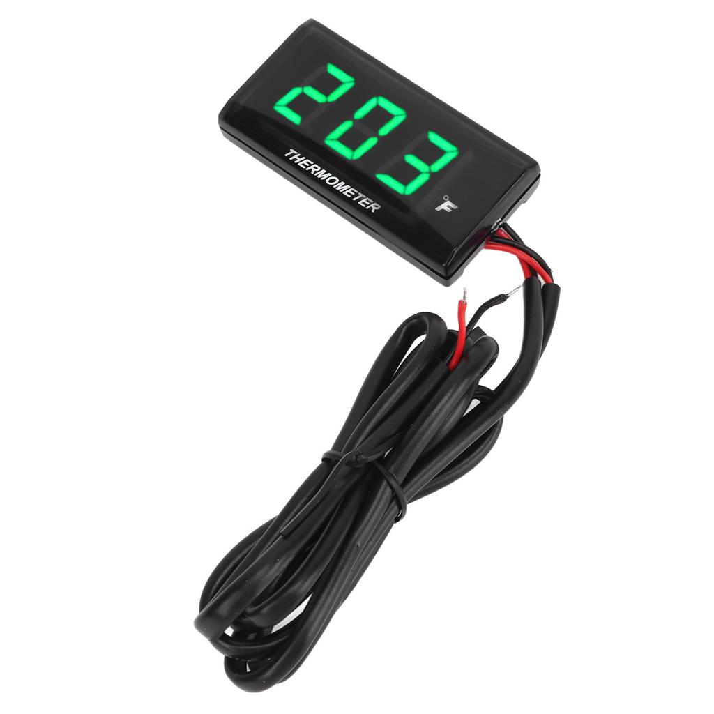 Motorcycle Digital Water Temperature Gauge Ultra Thin DC 12V LCD With 18mm Sensor Adapter for Most Motorbikes Green
