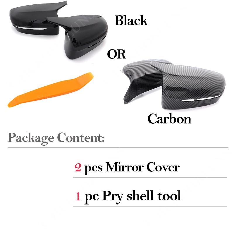 Für BMW 5 7er G30 G38 G11 G12 Auto Rückspiegel Seitenflügel Kappe schwarz Kohlefaser Muster Autozubehör 2017 2018