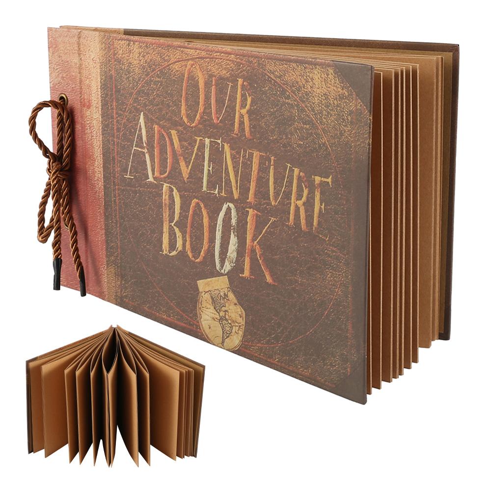 Neues 160-seitiges DIY Reisefotoalbum Unser Abenteuerbuch Leder Retro Kreatives Jubiläumsalbum Hochzeitserinnerung Muttertagsgeschenk
