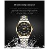 Top Brand Men's Double Calendar Luminous Waterproof Business Watch Steel Band Simple Quartz Watch