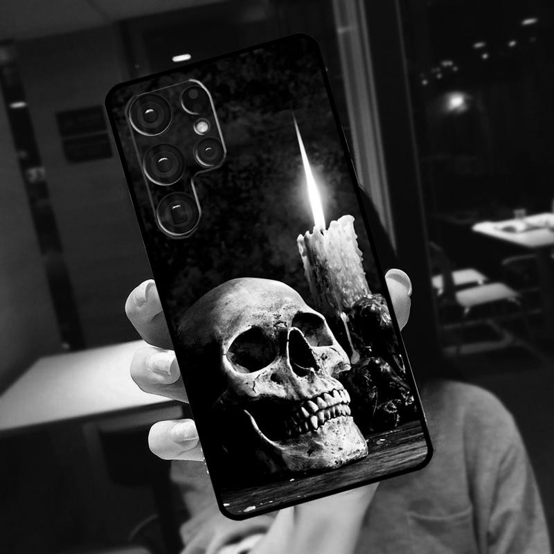 Gothic Fashion Skull Cover For Samsung Galaxy S25 Ultra S24 S22 S21 S23 Plus S20 FE S9 S10 S24 FE Phone Case