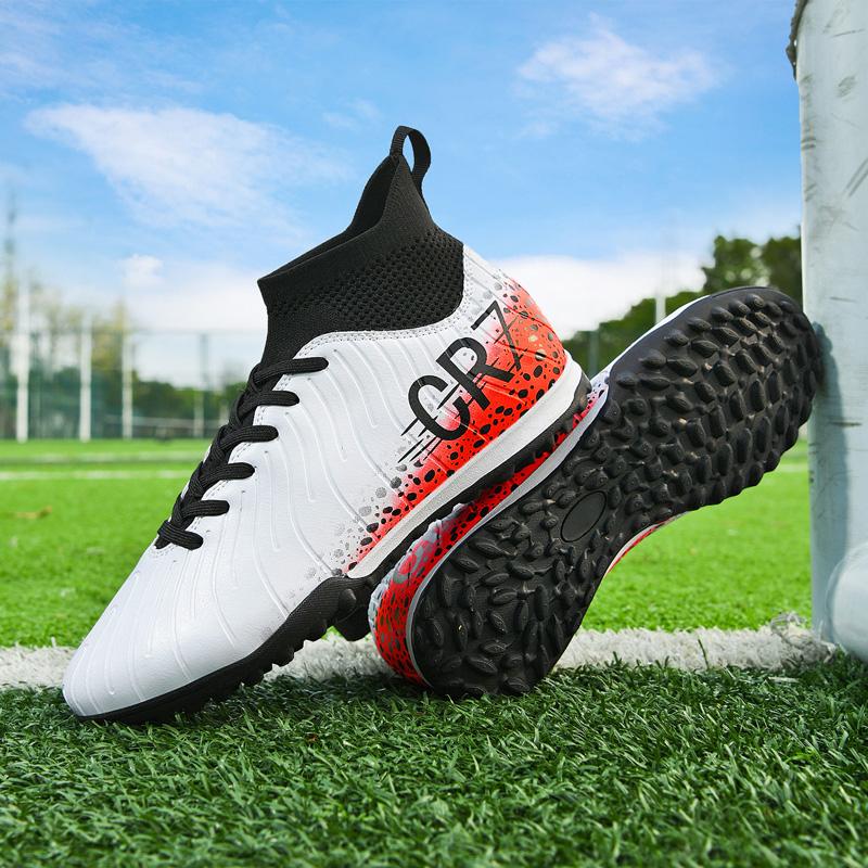 White Football Shoes Men Tf Professional Fast Grass Soccer Shoes Teenager Turf Outdoor Training Nonslip Women Soccer Sneakers