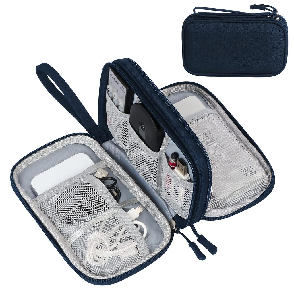 Nylon Storage Bags Double Layer Waterproof Travel Organizer For Earphone Mouse Charger Cable Hard Drives Electronics Accessories