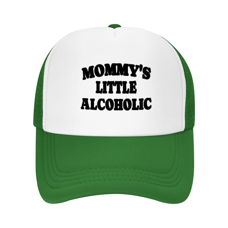 MOMMYs LITTLE ALCOHOLIC Baseball Cap Trucker Hat Breathable Bucket Style for Unisex Funny Drinking Gift Parties Camping