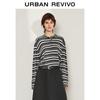 UR Women's Retro Striped Long Sleeve Polo Knit Sweater