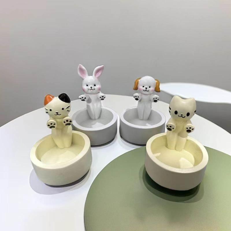 QX2E Holder Decors Cartoon Dog Rabbit Candlesticks Holder Creative Aromatherapys Stand for Party Supplies