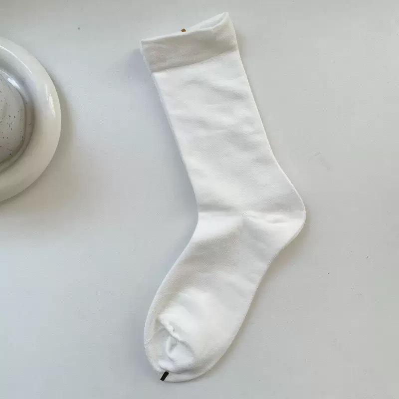 

Gray Pile Socks for Women, Mid-length, Non-stretch, Pure Cotton, Anti-torn, Suitable for Spring and Autumn, Long Stockings, Versatile. 1 pair белый