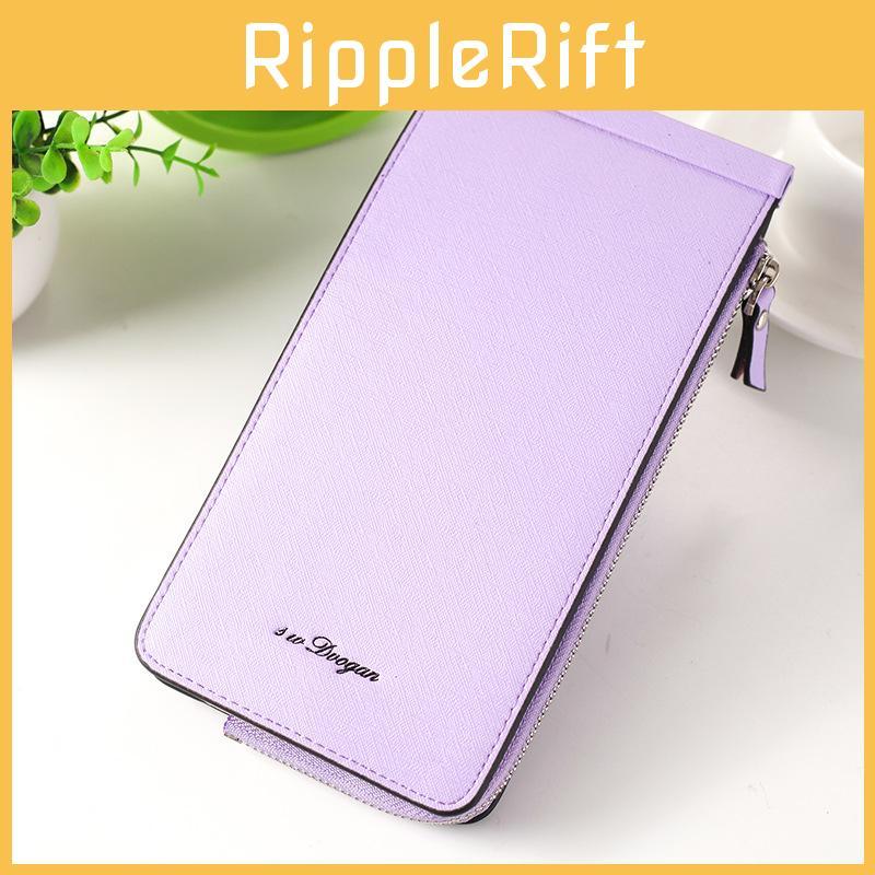 Elegant Women Fashion Pu Leather Wallet With Spacious Credit Card Holder Zipper Purse