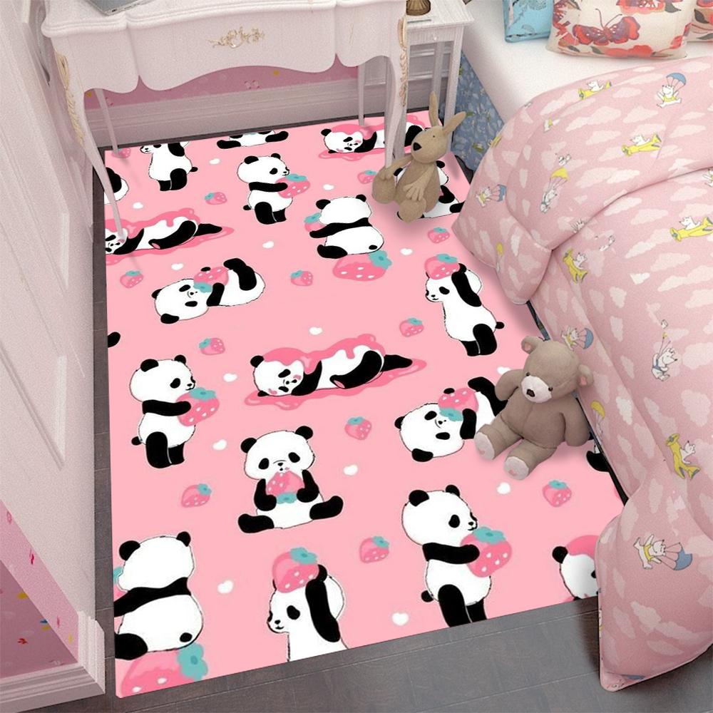 Tapis Panda Mignon Dessin Animé Décoration Intérieure Moderne Meubles Hall d'Entrée Tapis de Sport Tapis de Chambre Tapis de Zone Cadeau 50X80CM