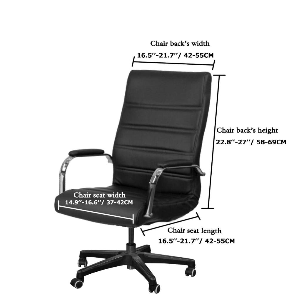 Office Chair Cover+Arm Cover Computer Seat Cover Stretch Rotating Chair Slipcover with Elastic Bottom Chair Protector for Rotating Boss Chair