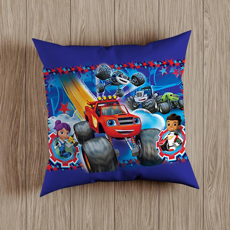 Blaze Monster Machines Pillow Case Blaze Cars Cartoon Kids Children Russian Crusher Truck Vehicles Bedroom Decorate Cushion Covers 45cm