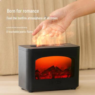 USB Aromatherapie 3D Vlam Luchtbevochtiger: Desktop Luchtverspreider voor Thuis & Hotel