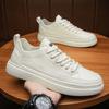 Pánská móda Módní boty šněrovací Tenisky Vysoká kvalita pravá Kůže Pánská ležérní obuv Ploché Bílé boty Pánské Designové tenisky
