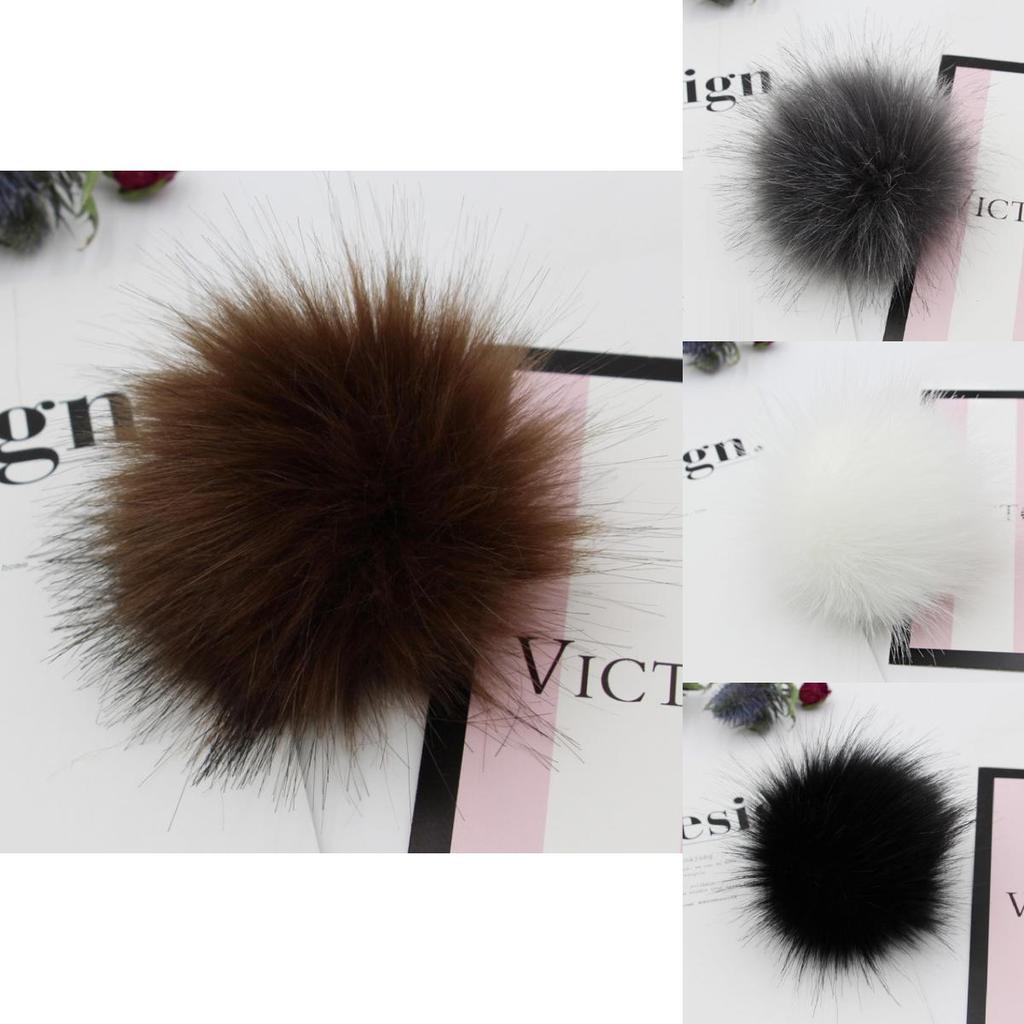 Luxurious Faux Raccoon Fur Pom Poms Ball For Elegant Knitted Beanie Hats Accessories