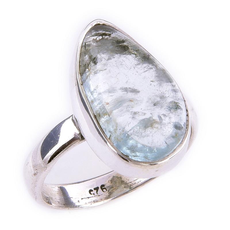 Natural Aquamarine Gemstone Handmade 925 Solid Sterling Silver Ring Size 6 k5Y54