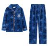 Kids Flannel Pajamas Set Boys Girls Warm Long Sleeve Top And Pants Sleepwear Winter Home Nightwear