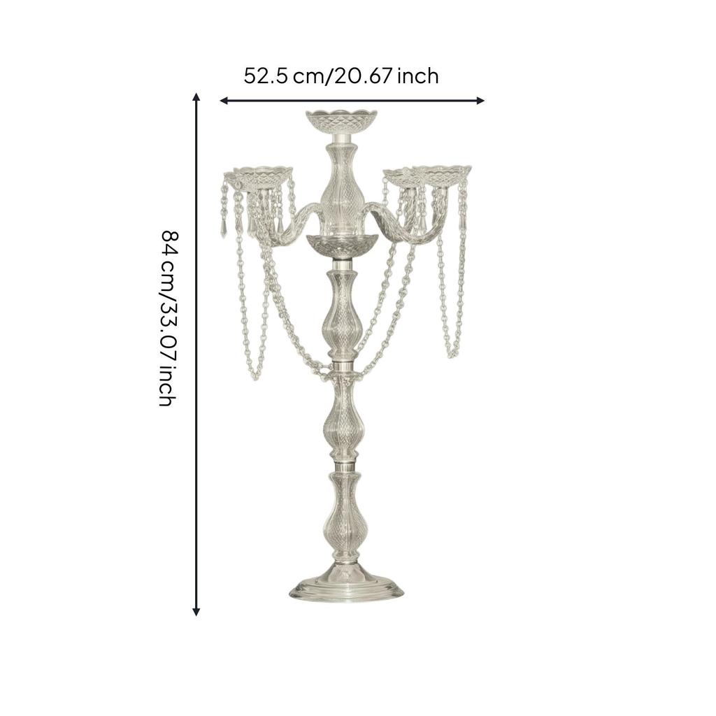 Candelabra Centerpiece 3-Arm Decor Sturdy for Banquet Tables, Event Decorators
