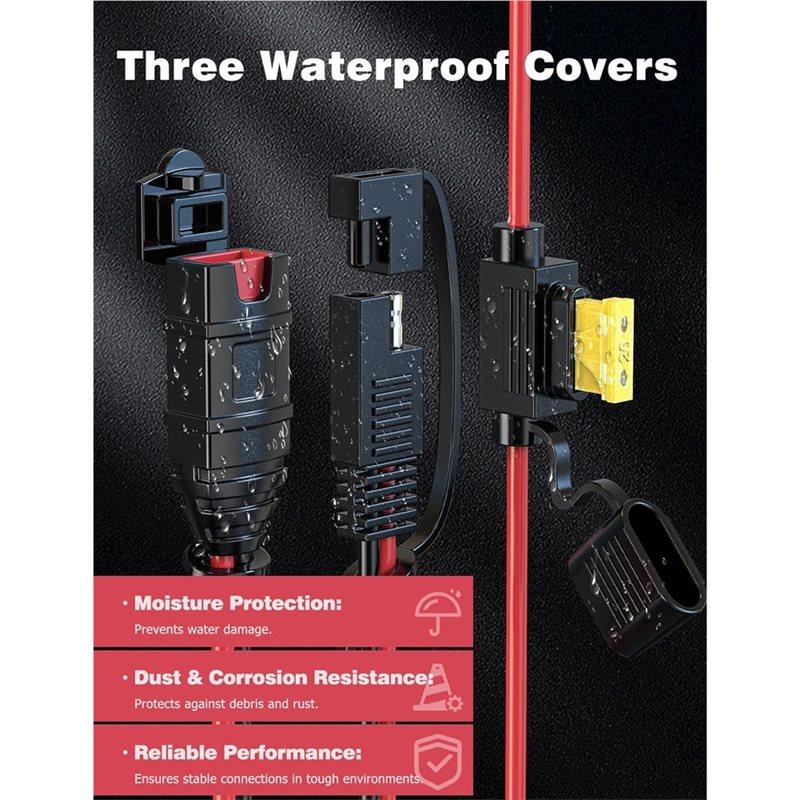 2er-Pack 1FT SAE-Verlängerungskabel für NOCO Genius Smart-Batterieladegeräte, 14AWG Heavy Duty SAE-Steckerkabel, Für Auto